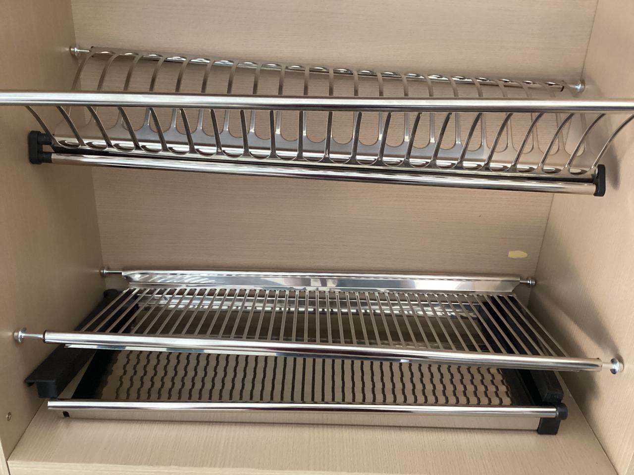 Jadespace Premium Stainless Steel Dish Rack GTPT – 600mm Modular Kitchen Cabinet Organizer with 20-Plate & Glass Holders, Rust-Proof AISI 430/304 Steel, Easy Installationr Set of 3pcs - Image 3