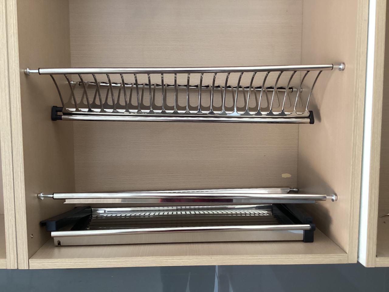 Jadespace Premium Stainless Steel Dish Rack GTPT – 600mm Modular Kitchen Cabinet Organizer with 20-Plate & Glass Holders, Rust-Proof AISI 430/304 Steel, Easy Installationr Set of 3pcs - Image 4
