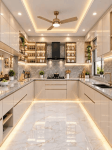 U Shape modular kitchen in Gwalior